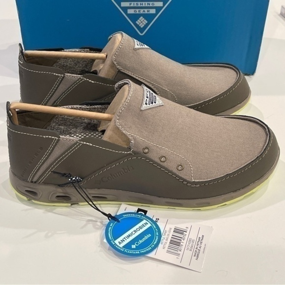 Columbia Men's PFG Bahama Vent Slip On Boat Fishing Shoes Kettle Brown NWT - Picture 1 of 16